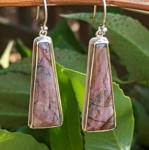 Rhodonite Sterling Silver Handmade Earrings